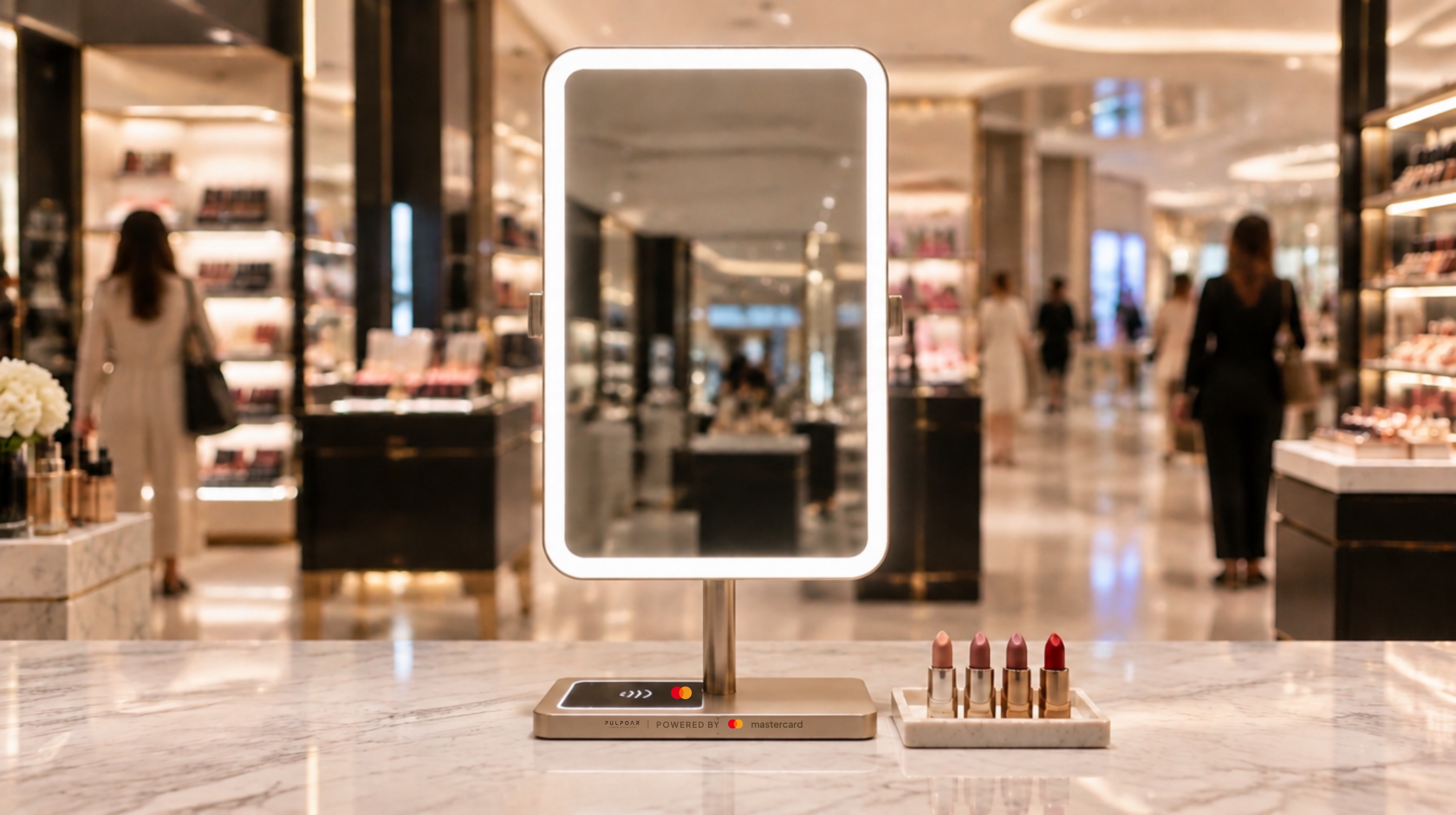 The magic mirror on a beauty store counter